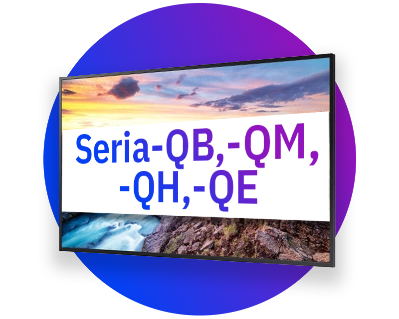 Profesjonalne monitory stojące Samsung (seria QB, QM, QH, QE)