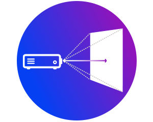 Ikona: Projektor z ekranem projekcyjnym